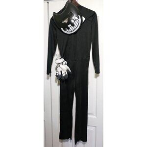Bendy The Ink Machine Costume Mask Gloves Bowtie Halloween Video Game Kids XL